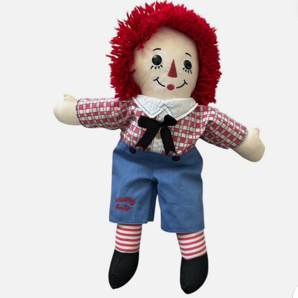 Vintage Raggedy Andy Rag Cloth Doll #1105 By Russ Hasbro Red Yarn Hair